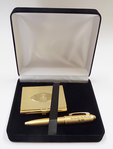 UWI 70TH ANNIVERSARY CARD CASE AND PEN GIFT SET