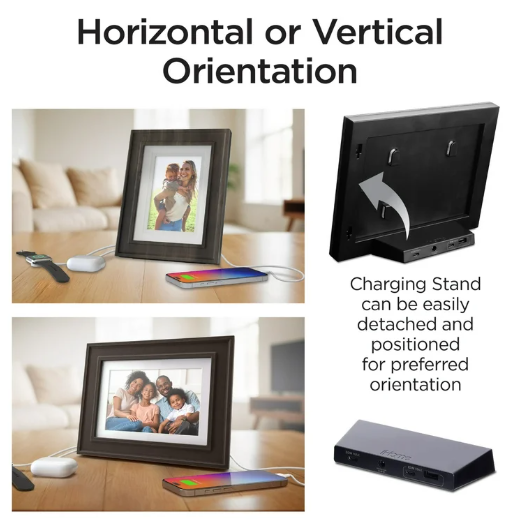 IHOME POWERPIC PHOTO FRAME WITH TRIPLE USB CHARGING - BLACK IHOME POWERPIC PHOTO FRAME WITH TRIPLE USB CHARGING - BLACK
