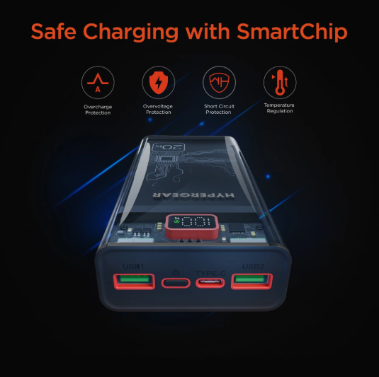 HYPERGEAR CLEARCHARGE XL TRANSPARENT FAST CHARGE POWER BANK HYPERGEAR CLEARCHARGE XL TRANSPARENT FAST CHARGE POWER BANK