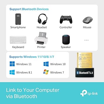 TPLINK USB BLUETOOTH ADAPTER FOR PC - BLUETOOTH 5.4 TPLINK USB BLUETOOTH ADAPTER FOR PC - BLUETOOTH 5.4