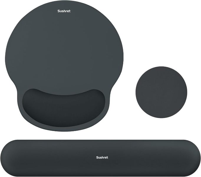 MOUSE PAD AND KEYBOARD WRIST REST, 3-IN-1 GEL MEMORY FOAM