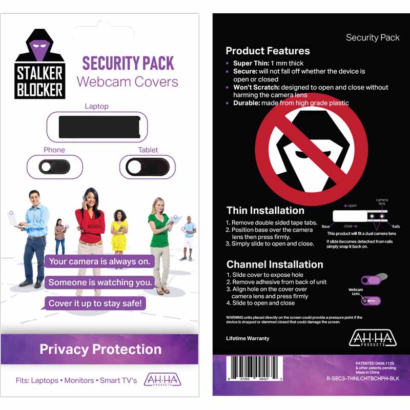 3PK SECURITY WEBCAM COVERS - STALKER BLOCKER