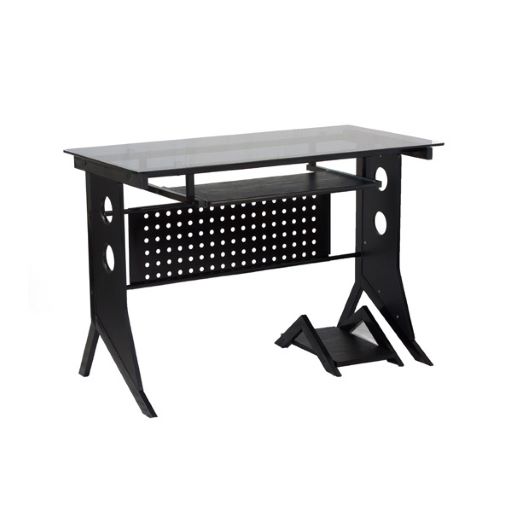 COMPUTER WORKSTATION DESK WITH TEMPERED GLASS