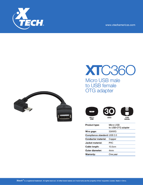XTECH XTC360 DATA ADAPTER
