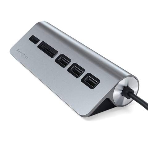 SATECHI TYPE-C ALUMINUM USB 3.0 HUB & CARD READER SATECHI TYPE-C ALUMINUM USB 3.0 HUB & CARD READER