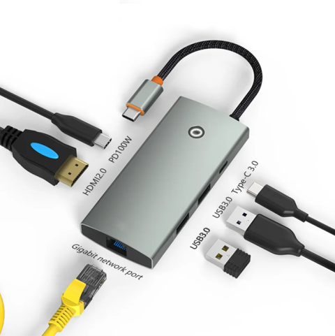IRIEFIT TYPE C HUB - VGA - HDMI - USB A X3 - ETHERNET
