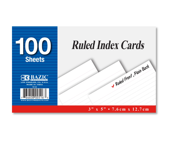 INDEX CARDS - 3X5