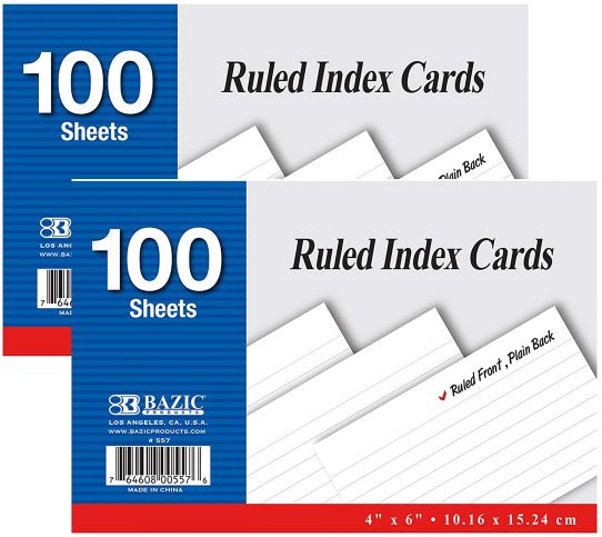 INDEX CARDS - 4X6