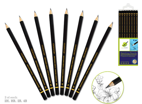 8PC SKETCHING PENCILS