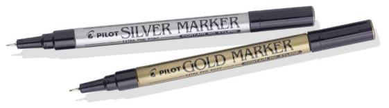 PILOT GOLD / SILVER MARKERS X/FINE AND MED