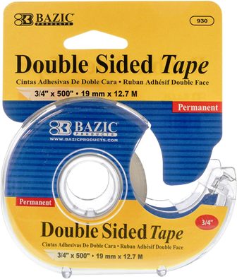 BAZIC DOUBLE SIDED PERMANENT TAPE W/DISPENSER