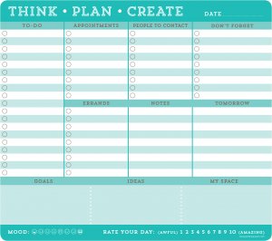 THINK, PLAN, CREATE NOTE PAD