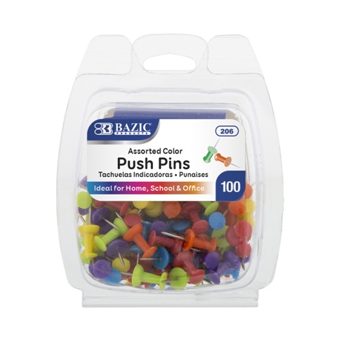 PUSH PINS - 100 PACK